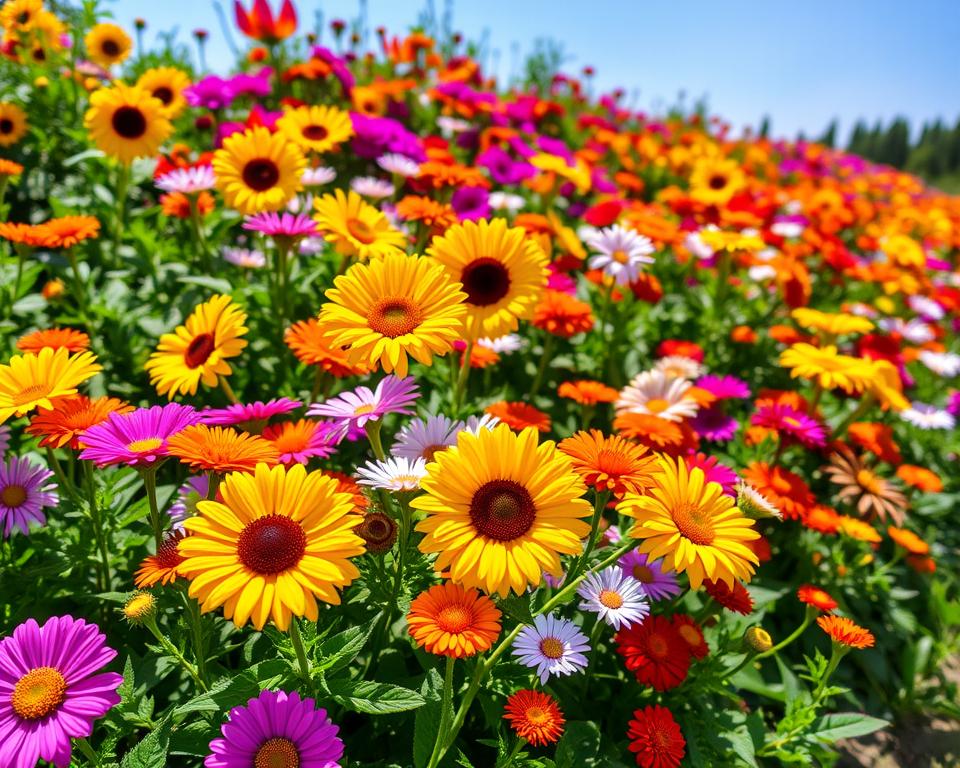 Bunte Blumenbeete