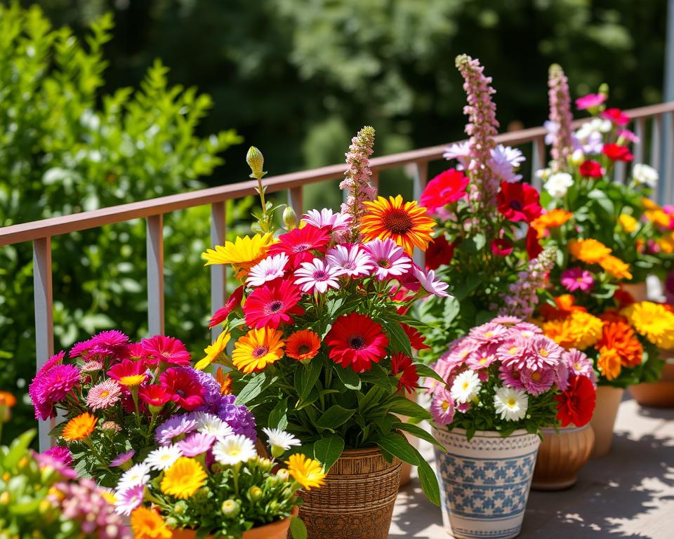 Sommerblumen im Kübel